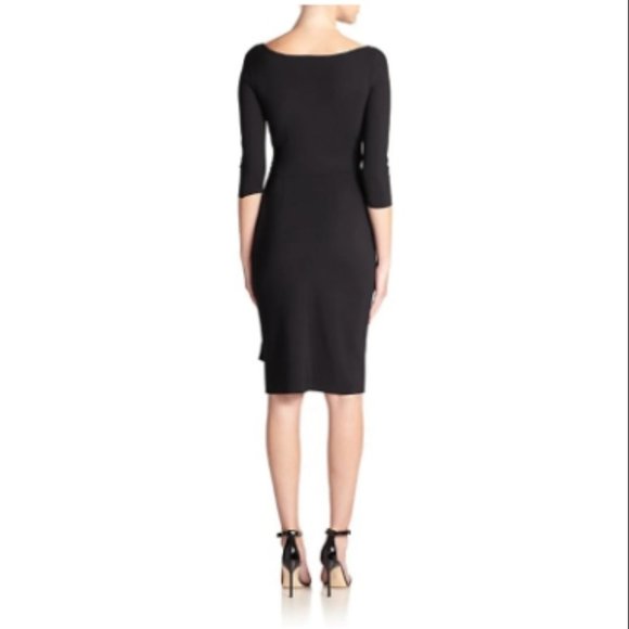 Chiara Boni La Petite Robe Florian Side Ruffle Dress in Black - Picture 3 of 3